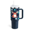 40oz insulated travel tumbler with lid, handle, and straw – stainless steel mug