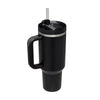 40oz insulated travel tumbler with lid, handle, and straw – stainless steel mug