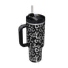 40oz insulated travel tumbler with lid, handle, and straw – stainless steel mug