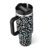 40oz insulated travel tumbler with lid, handle, and straw – stainless steel mug