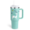 40oz insulated travel tumbler with lid, handle, and straw – stainless steel mug